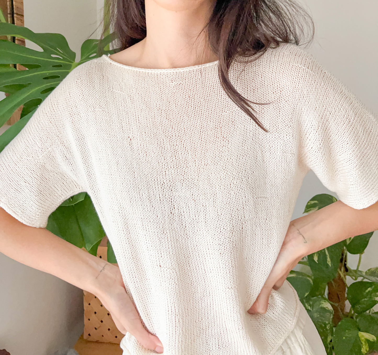 Boxy V Neck Knitting Pattern