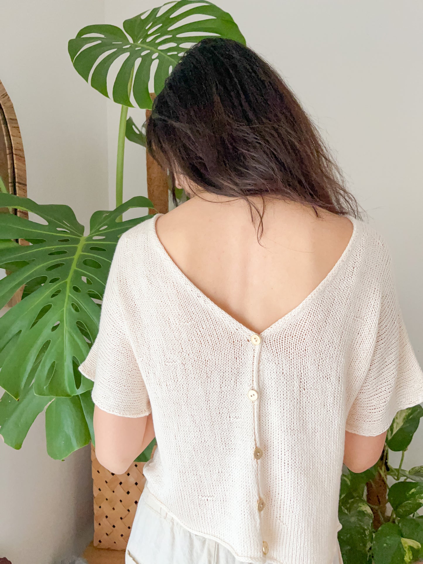 Boxy V Neck Knitting Pattern