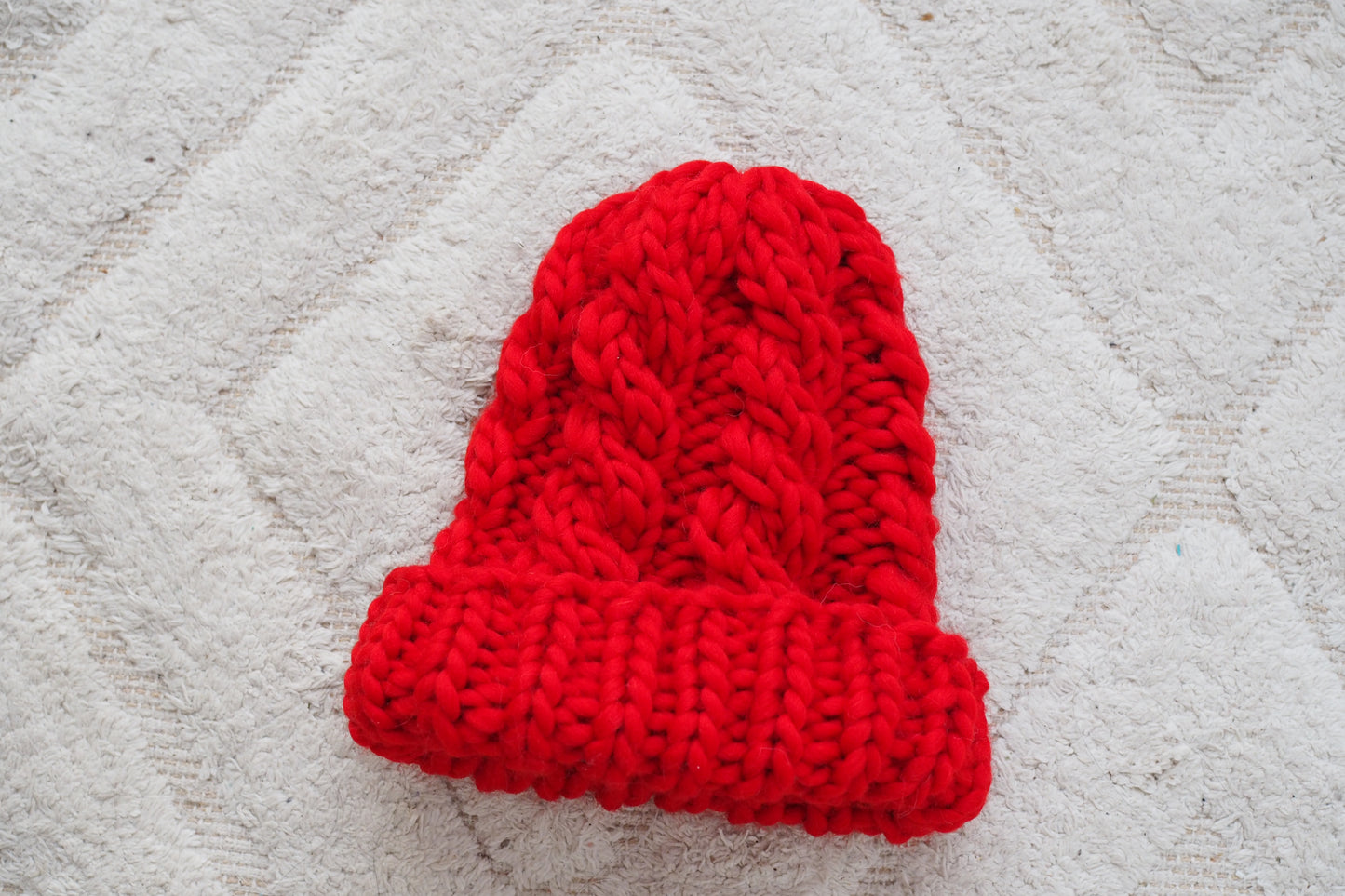 Chunky Cabled Beanie Hat Knitting Pattern
