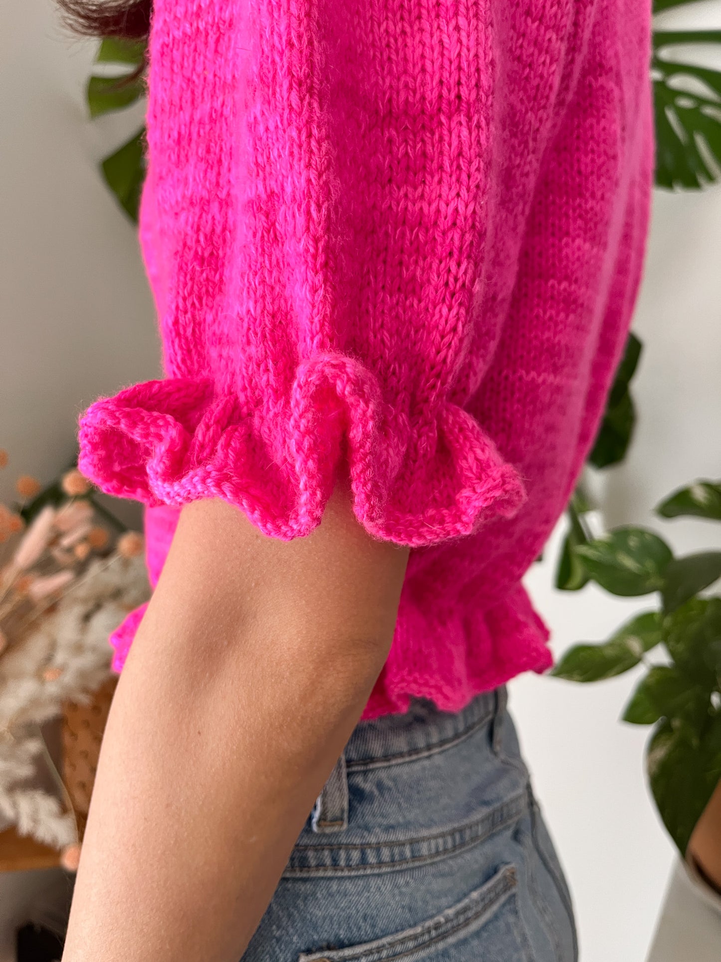 Tie Up Frill Top Knitting Pattern