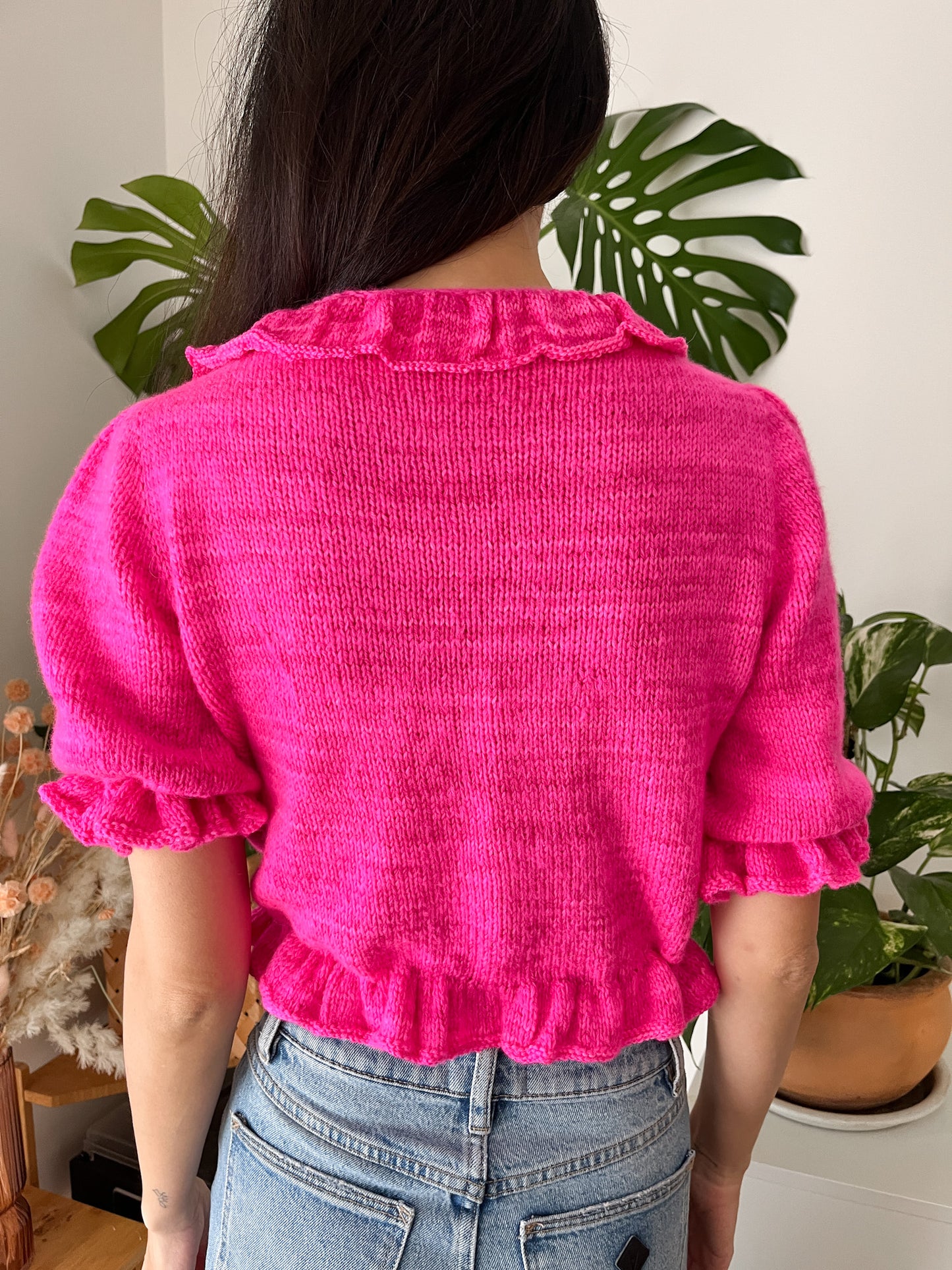Tie Up Frill Top Knitting Pattern