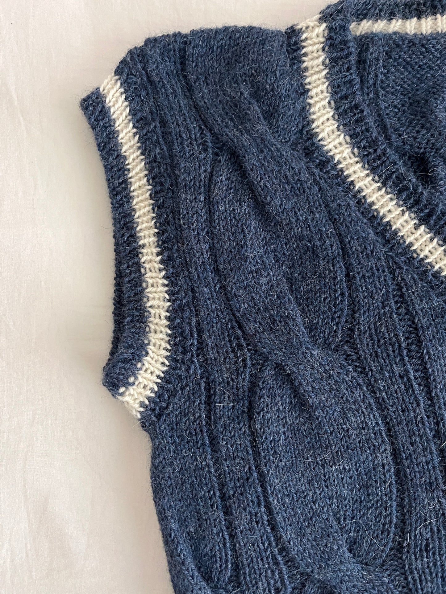 Campus Cable V Neck Sweater Vest Knitting Pattern