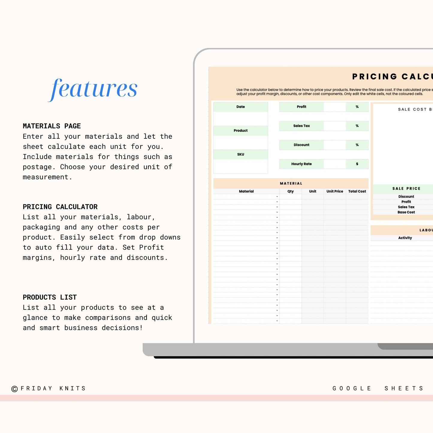 Pricing Calculator Spreadsheet Template