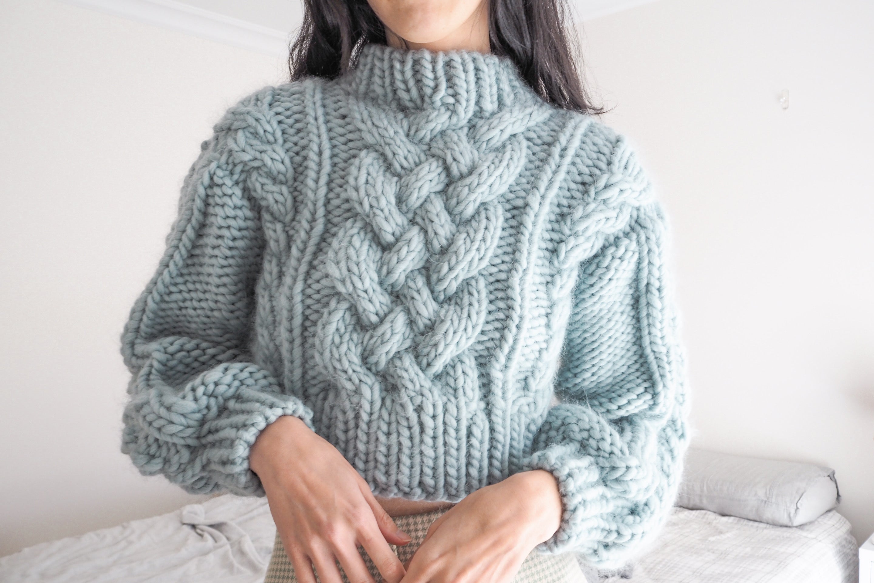 Open cable knit sweater best sale