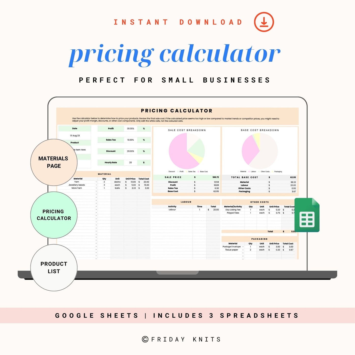 Pricing Calculator Spreadsheet Template