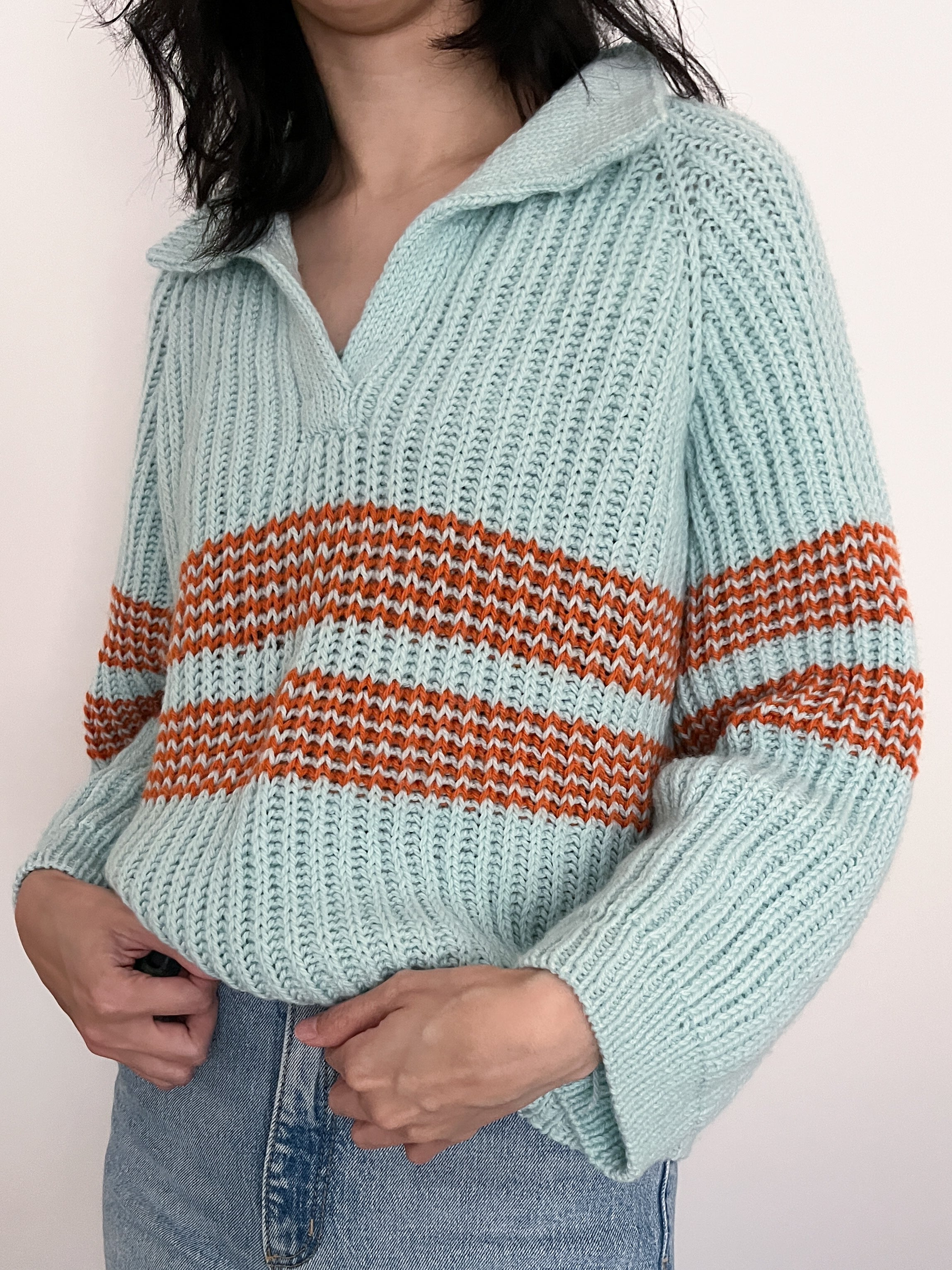 Fisherman's Rib Sweater Knitting Pattern PDF Digital Download