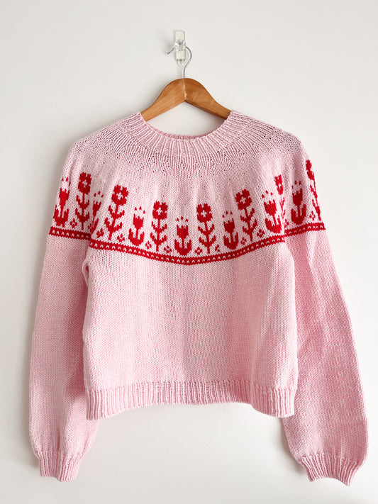 Folk Flower Sweater Knitting Pattern