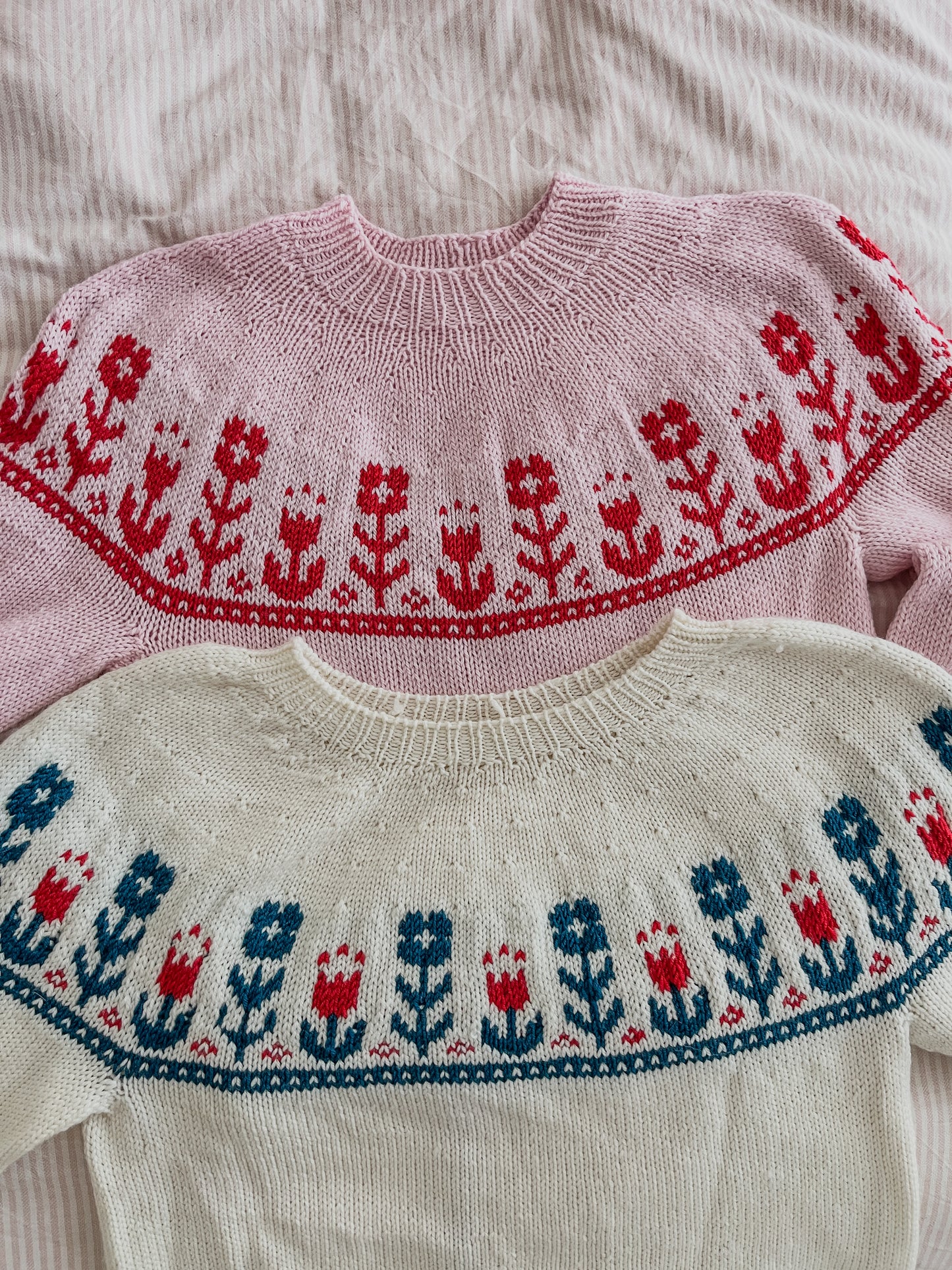 Folk Flower Sweater Knitting Pattern