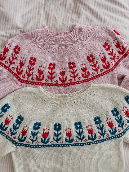 Folk Flower Sweater Knitting Pattern
