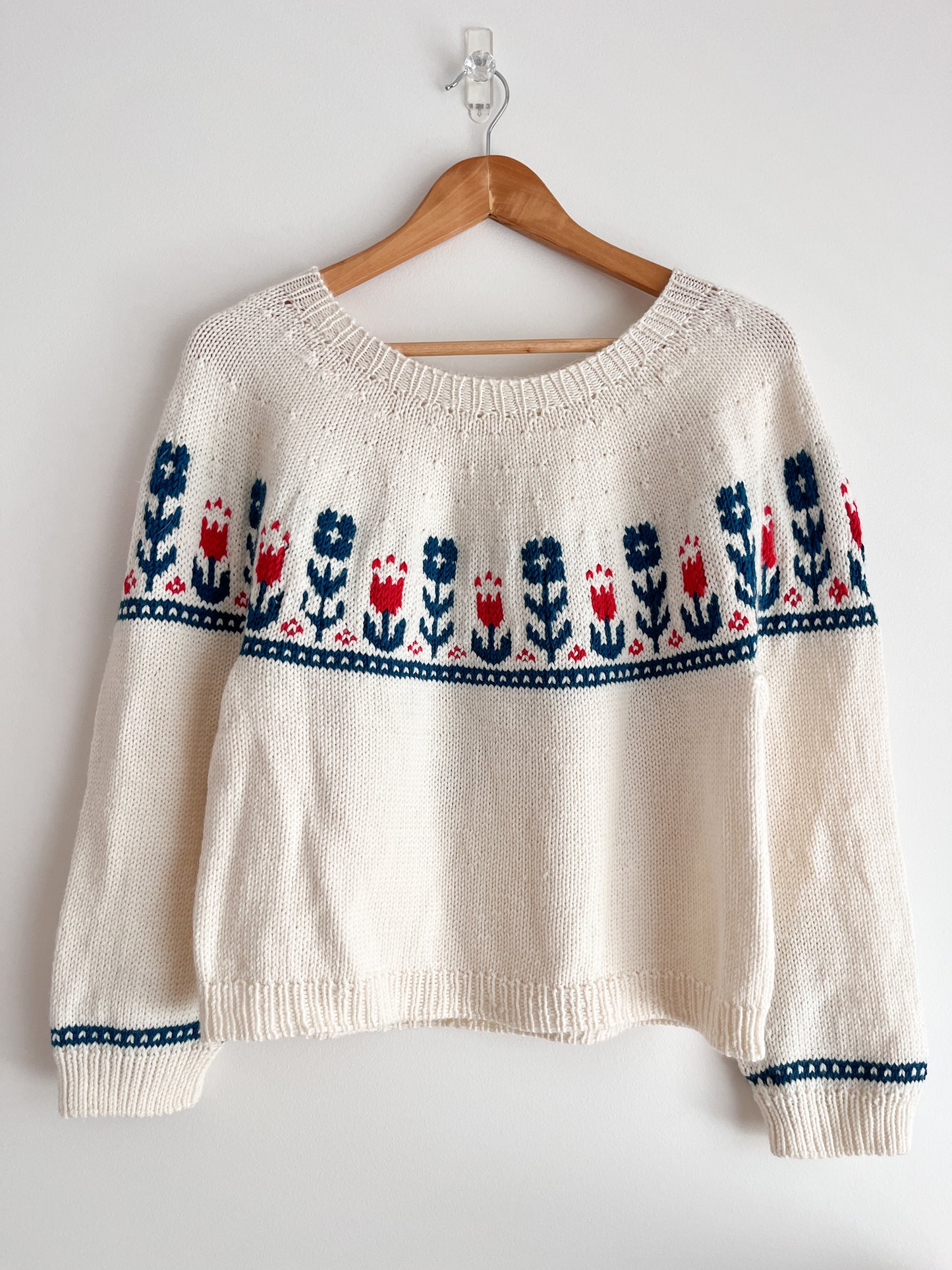 Folk Flower Sweater Knitting Pattern