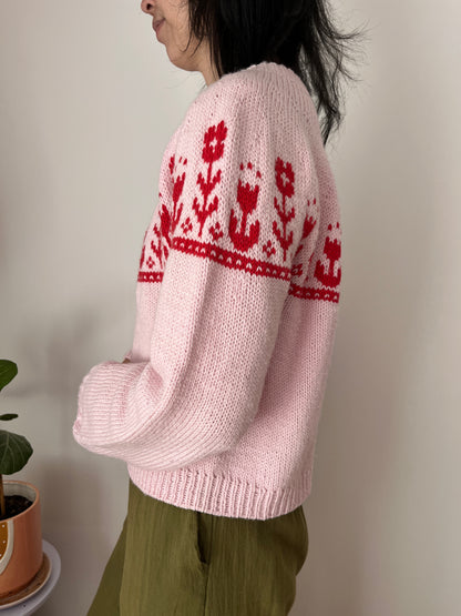 Folk Flower Sweater Knitting Pattern