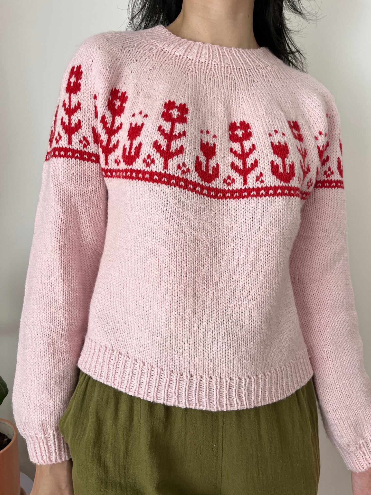 Folk Flower Sweater Knitting Pattern