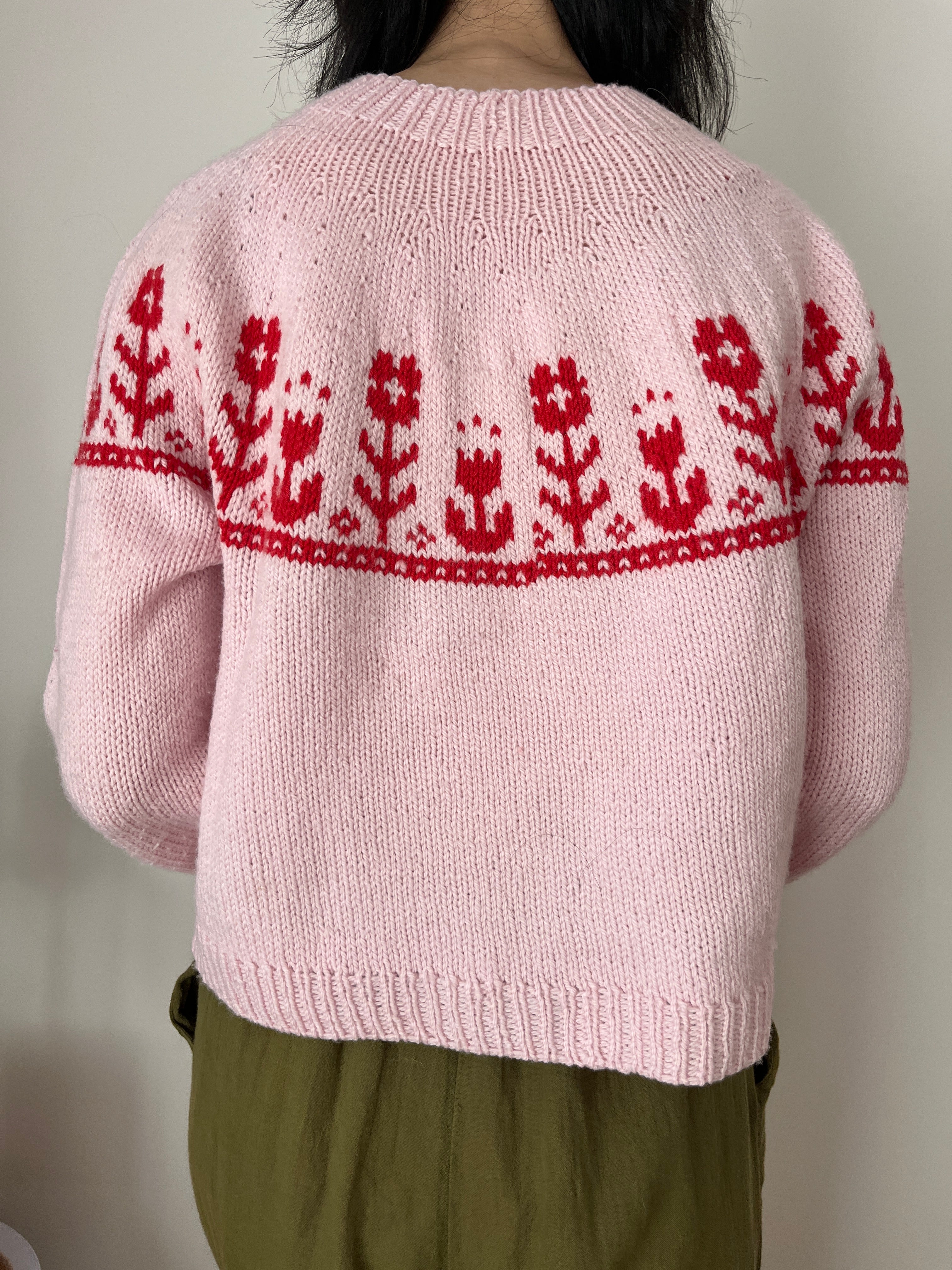 Folk Flower Sweater Knitting Pattern PDF Digital Download – Friday