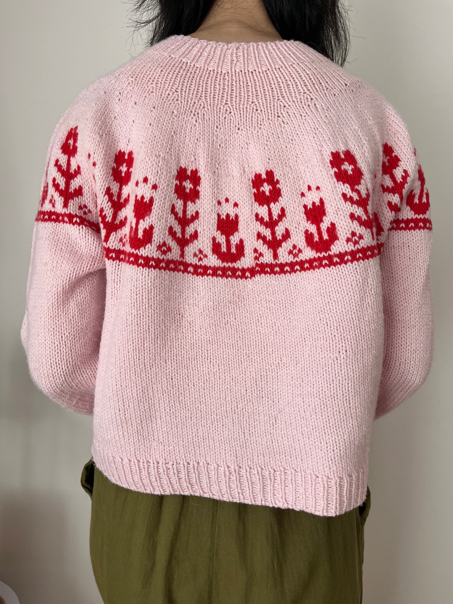 Folk Flower Sweater Knitting Pattern