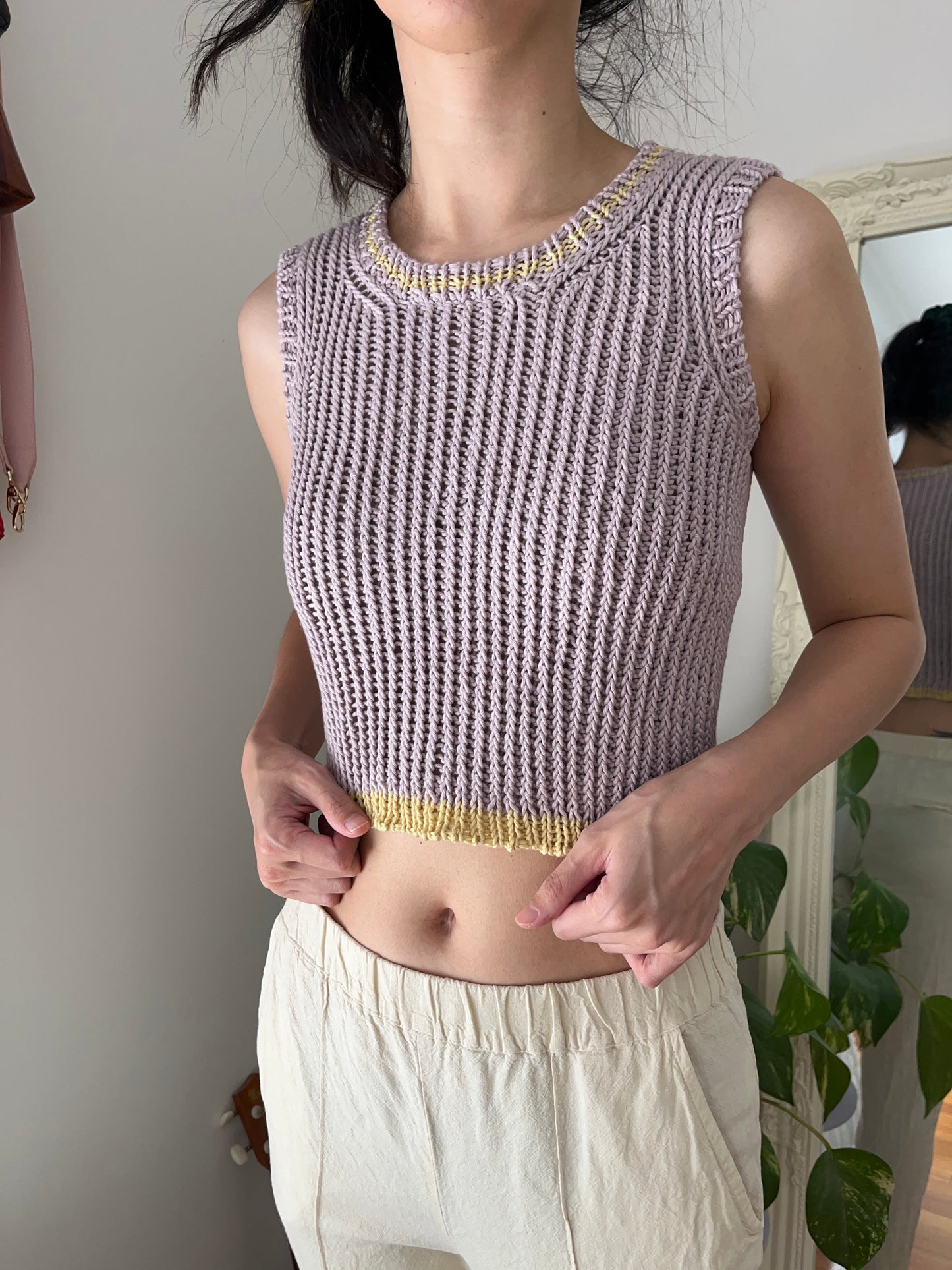 Meshy Twist Tank Knitting Pattern