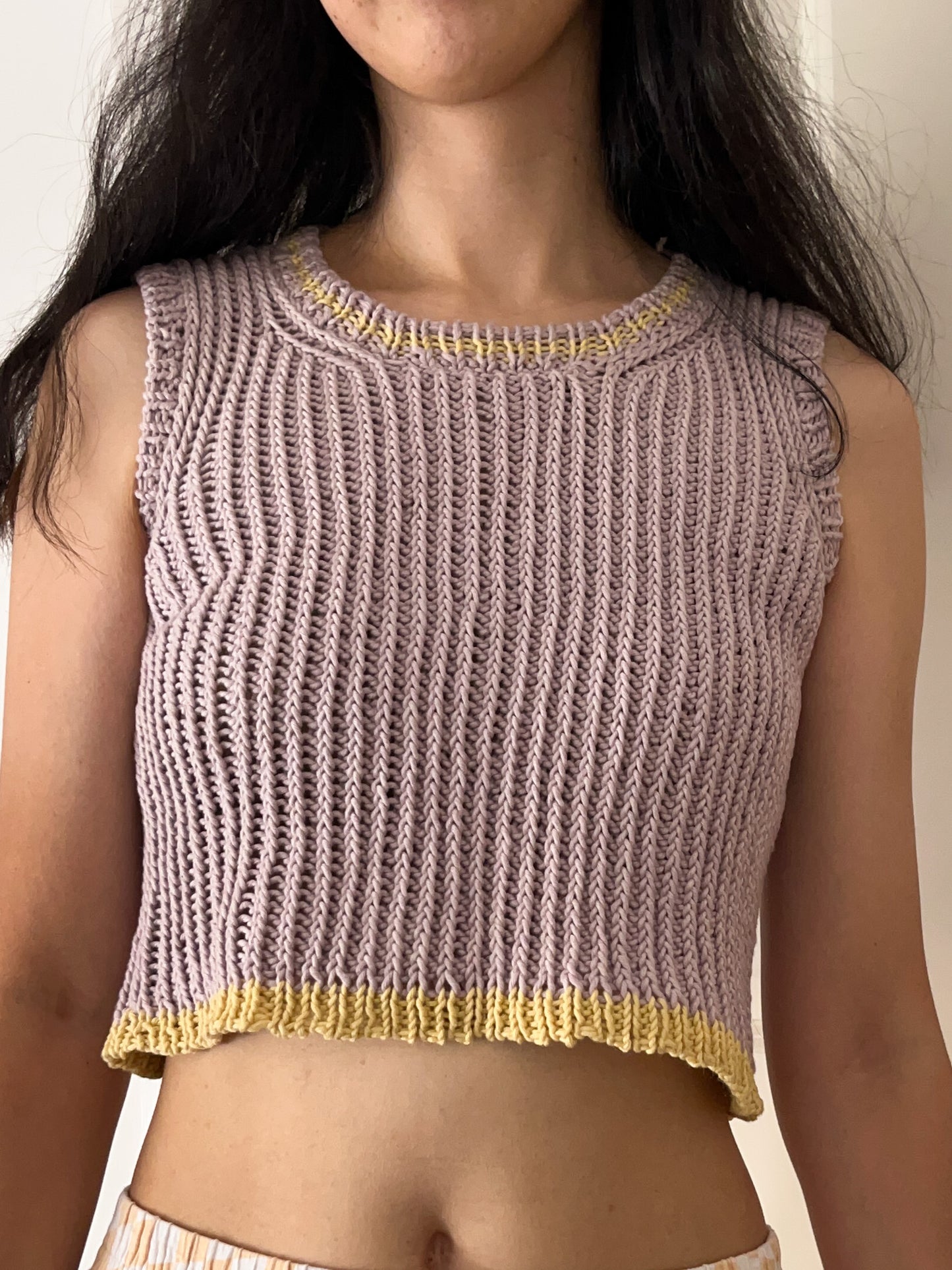 Meshy Twist Tank Knitting Pattern