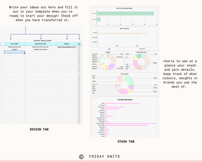 Yarn Inventory Knitting Project Library Spreadsheet