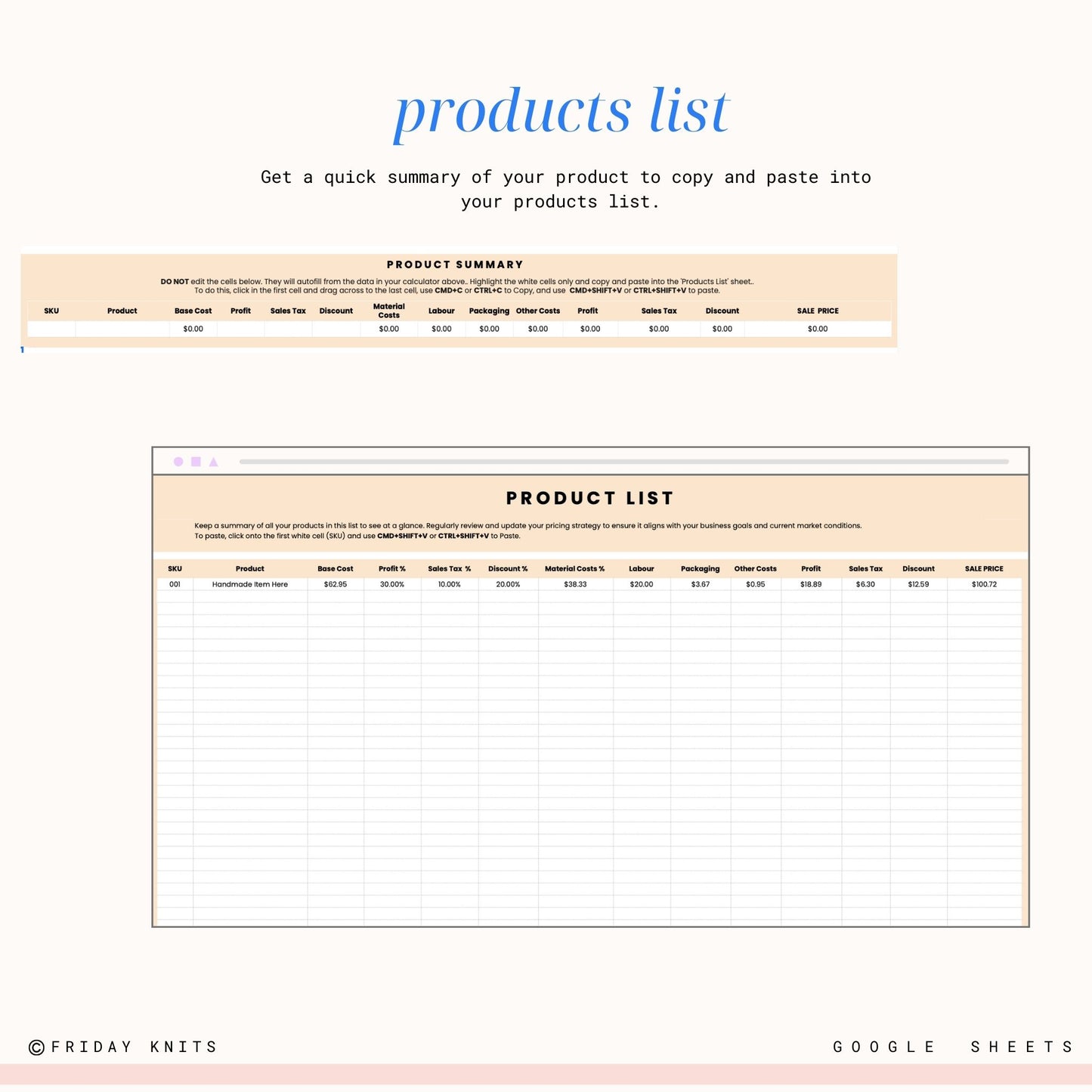 Pricing Calculator Spreadsheet Template