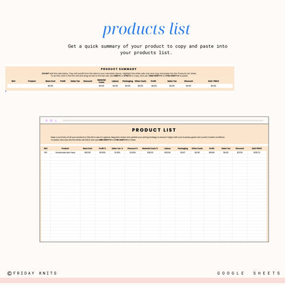 Pricing Calculator Spreadsheet Template