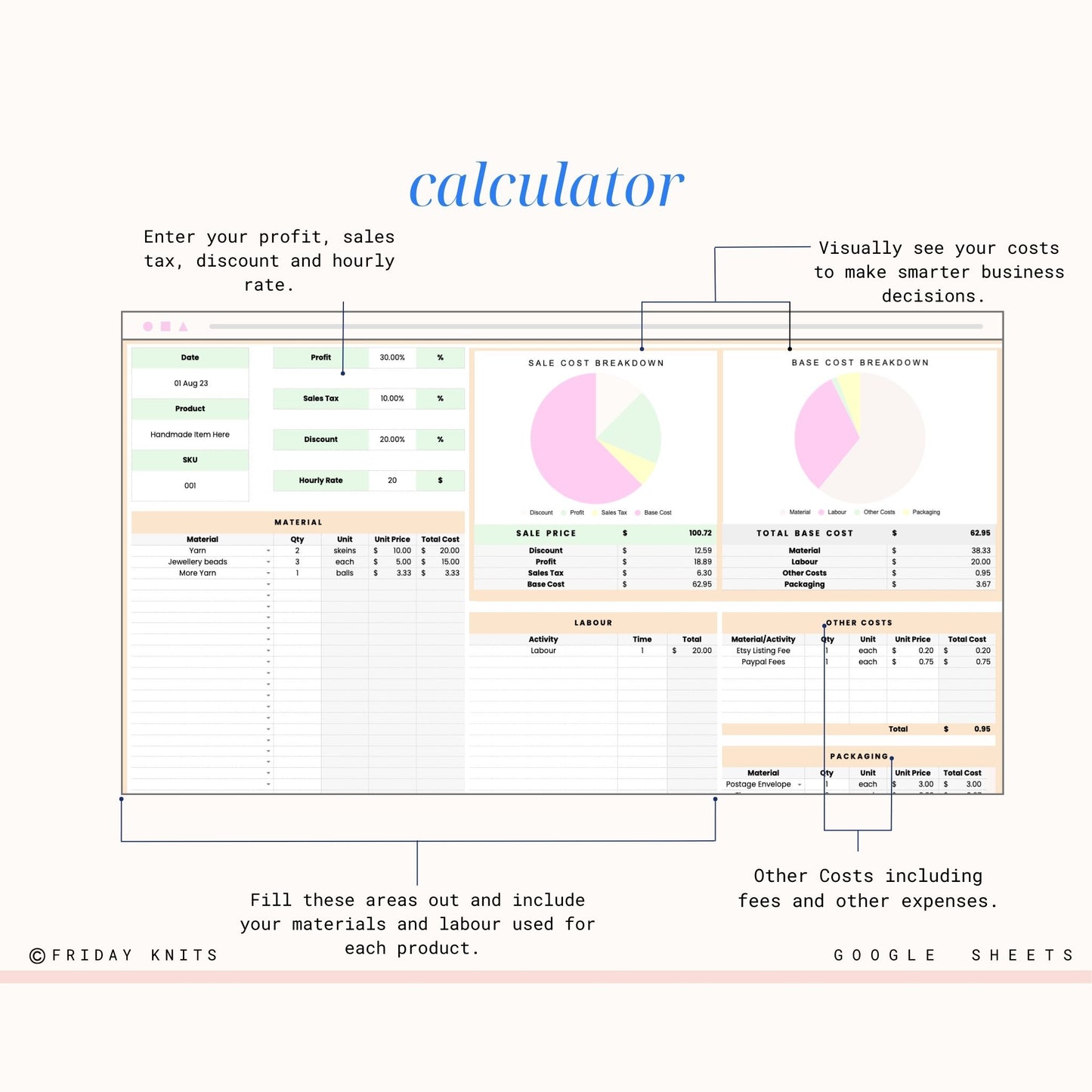 Pricing Calculator Spreadsheet Template