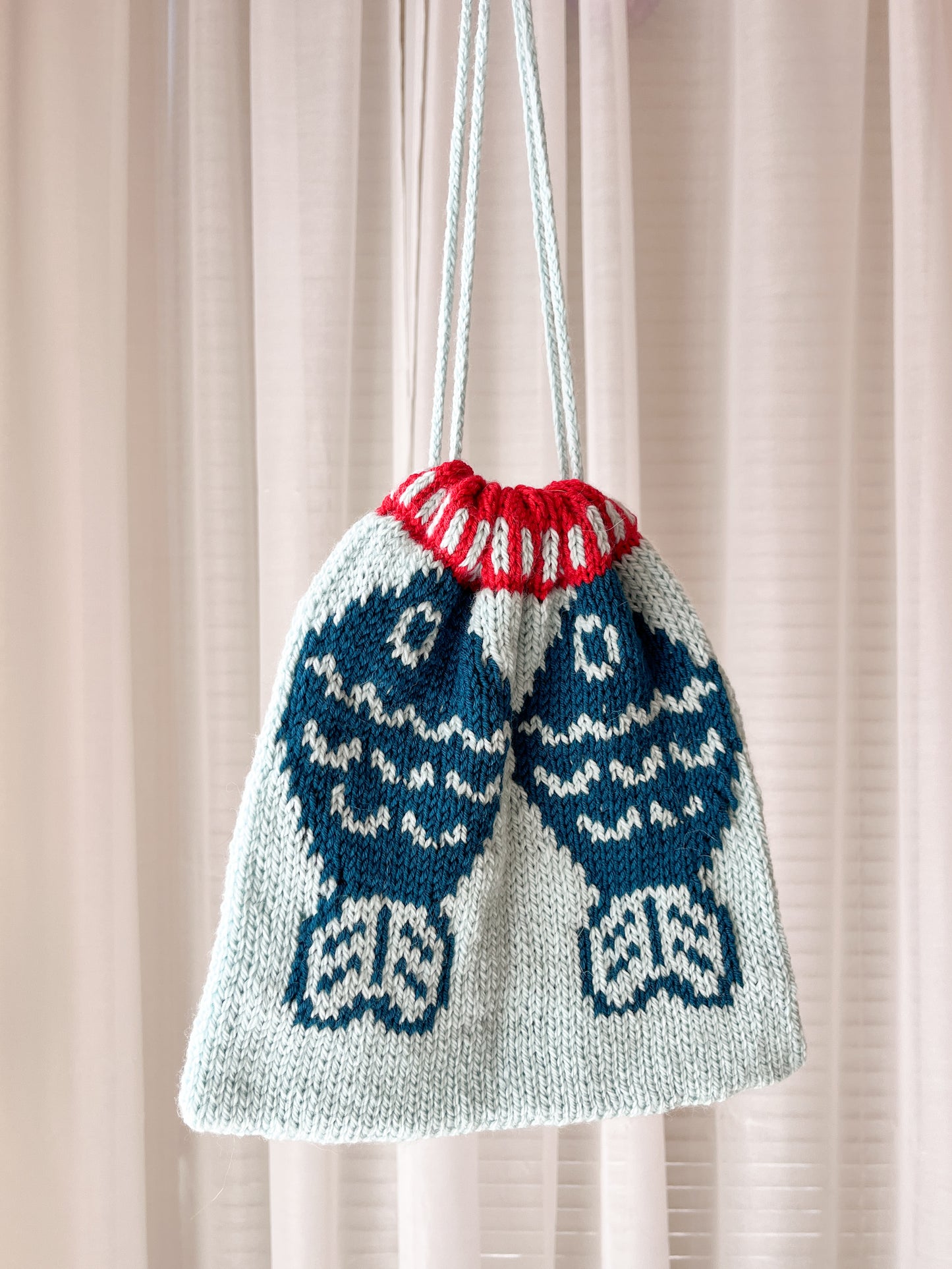 Sushi Date Bag Drawstring Knitting Pattern PDF