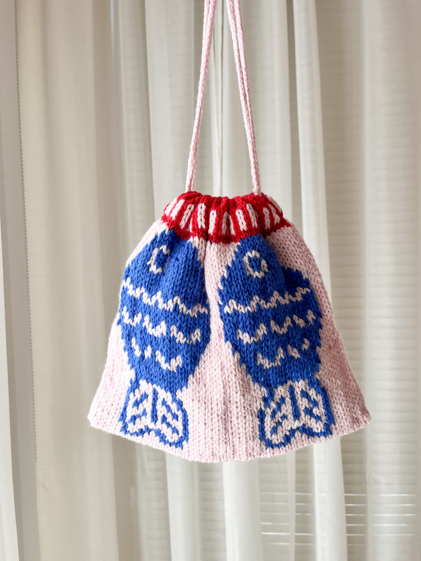 Sushi Date Bag Drawstring Knitting Pattern PDF