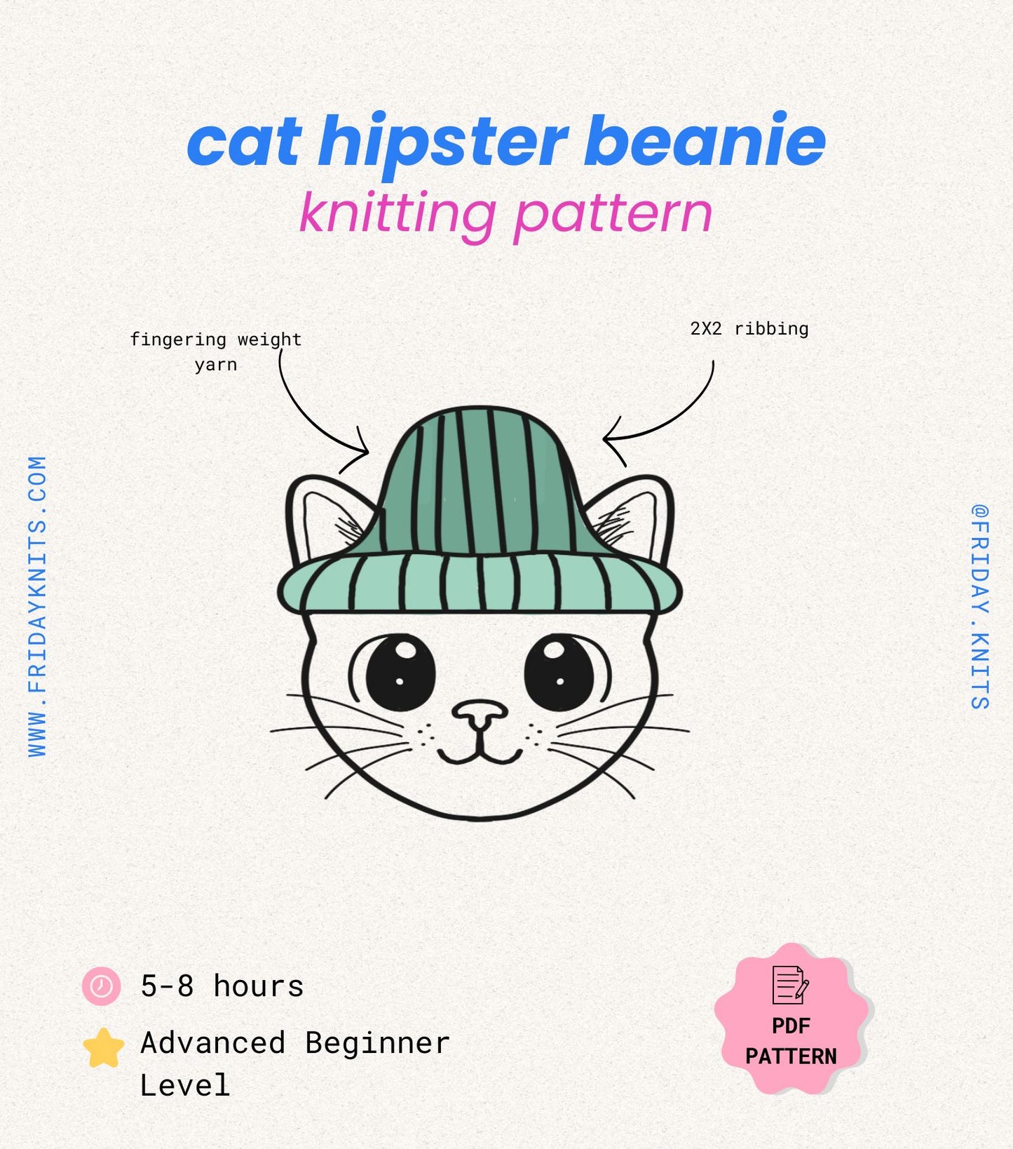 Cat Hipster Beanie