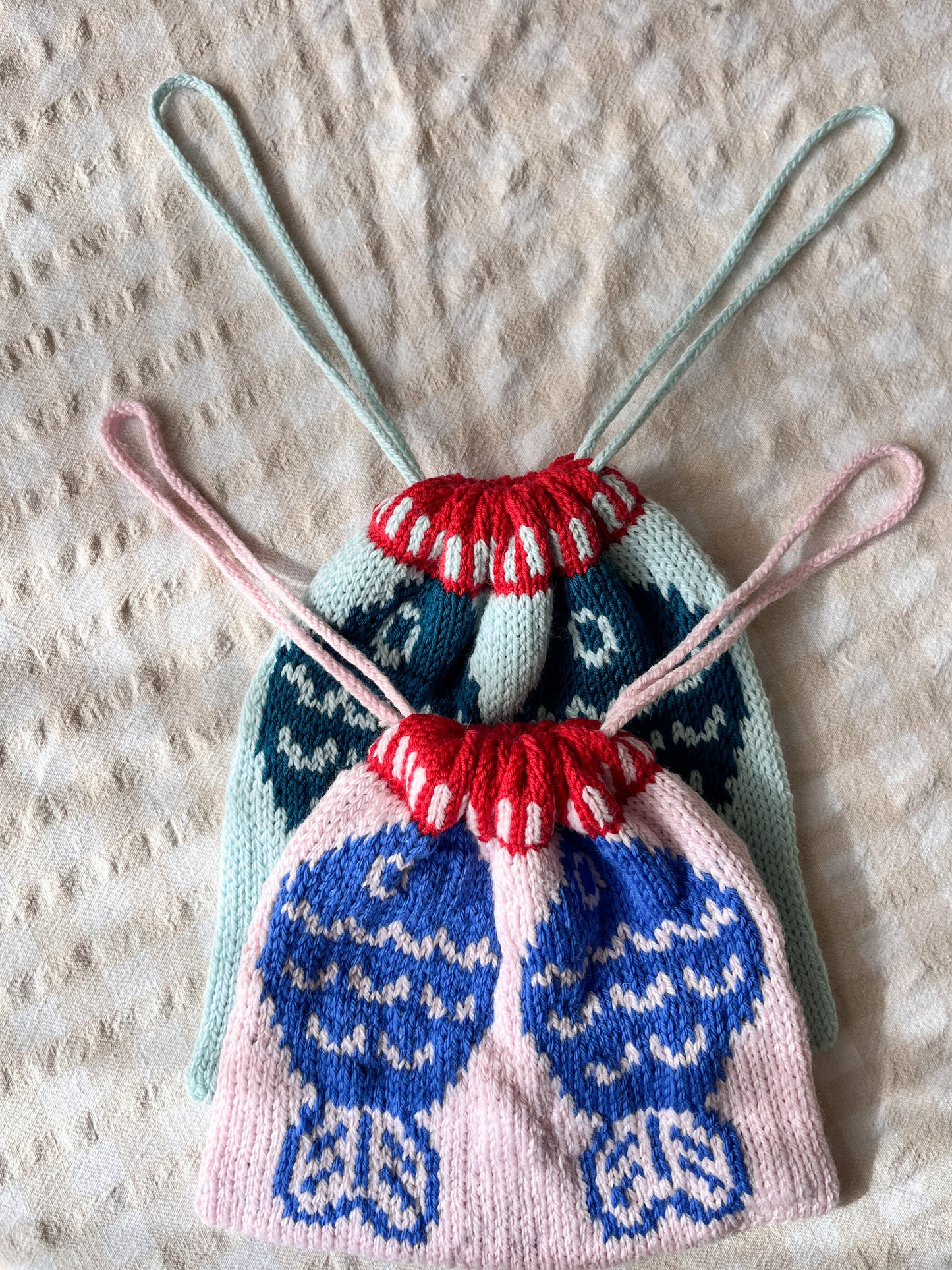 Sushi Date Bag Drawstring Knitting Pattern PDF