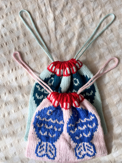 Sushi Date Bag Drawstring Knitting Pattern PDF